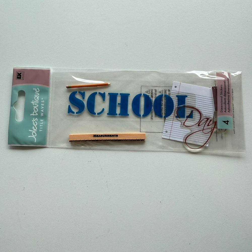 Jolee's Boutique Title Waves School Day Dimensional Stickers SPJT81 4pc Set